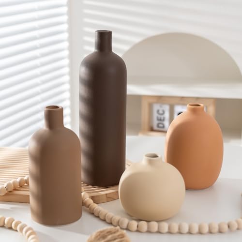 Neutral Ceramic Vase / Neutral Mix / Set of 4