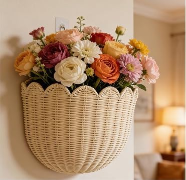 Scalloped Wall Basket / Set of 2