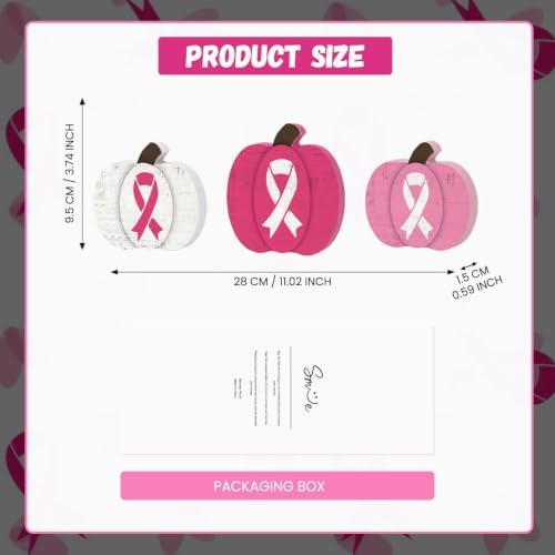 Smile Breast Cancer Awareness Wooden Standing Decor Set