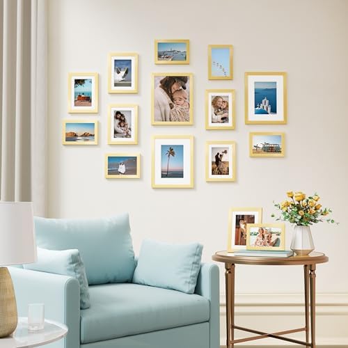 Vittanly 15 Pack Picture Frames Collage Wall Decor, Wall/Tabletop Display