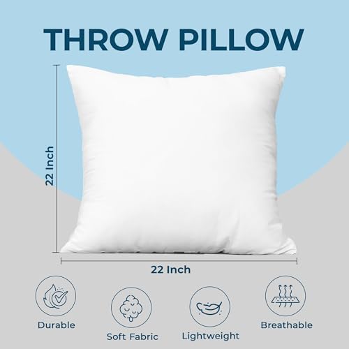 Utopia Bedding Throw Pillows, Decorative 22x22 Pillow Inserts, Set of 4