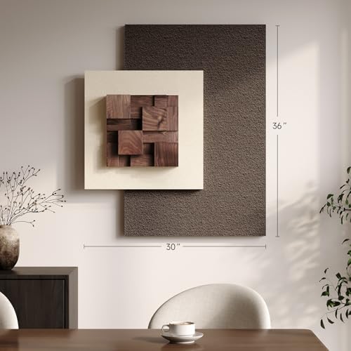 Large Wood Abstract Wall Art for Living Room, Modern 3D Artwork for Walls