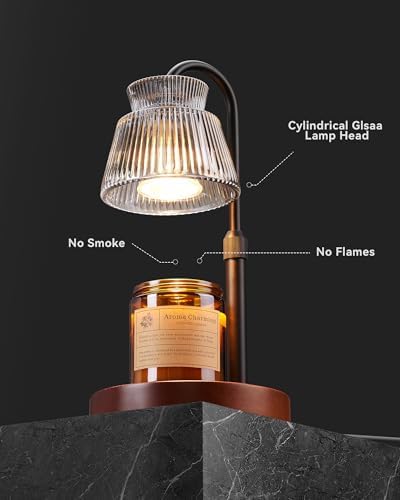 LISUNAR Candle Warmer Lamp with Timer &Dimmable Wax Melt Warmer for Scented Jar Candles, 2 Bulbs,Birthday Gifts for