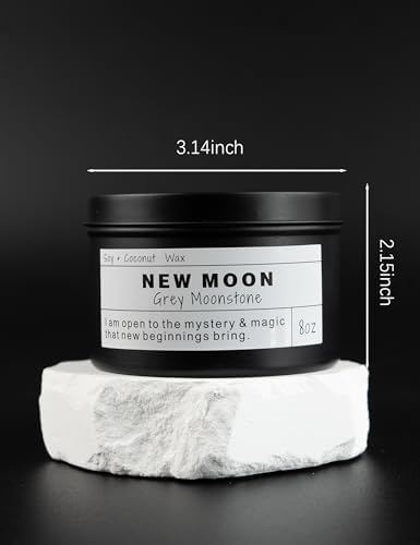 NEW Moon Handmade Candle, New Beginnings, Ritual Energy Gift, Intention De-Stress Good Fortune, Success Protection