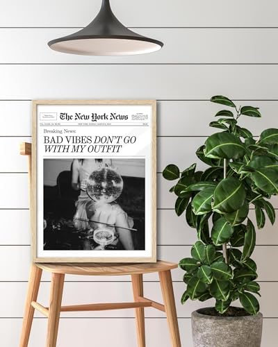 EcoHest 12x16 in Bad Vibes Don't Go With My Outfit Framed Wall Art
