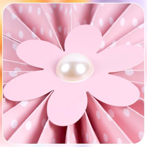 Pastel Paper Fans, Pastel Decorations for Party, Birthday, Classroom, Birthday, 9 PCS Yellow, Pink and Purple Pastel Paper Flower Decorations for Baby Shower, Wall Decor
