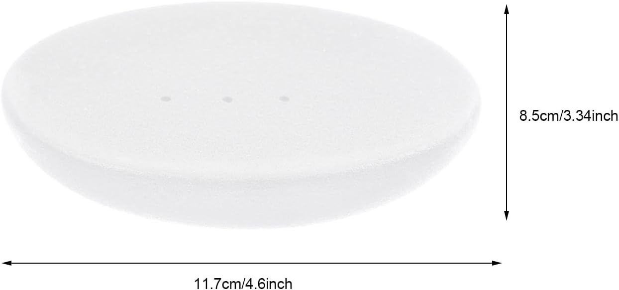 Ceramic Soap Dish In Oval Soap Holder / White / 4.60 x 3.34 x 0.78