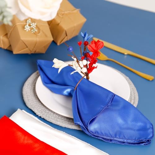 Handmade Independence Day Flower Napkin Rings Set of 12, Rustic Napkin Ring