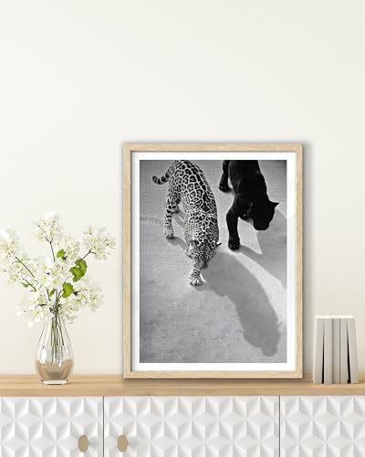 EcoHest 12x16 in Cheetah and Jaguar Walking Framed Wall Art