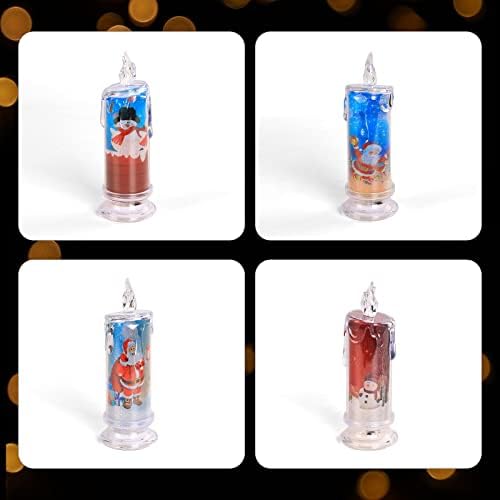 SupBri Christmas Flameless Candles, Xmas centerpieces for Tables Set of 4