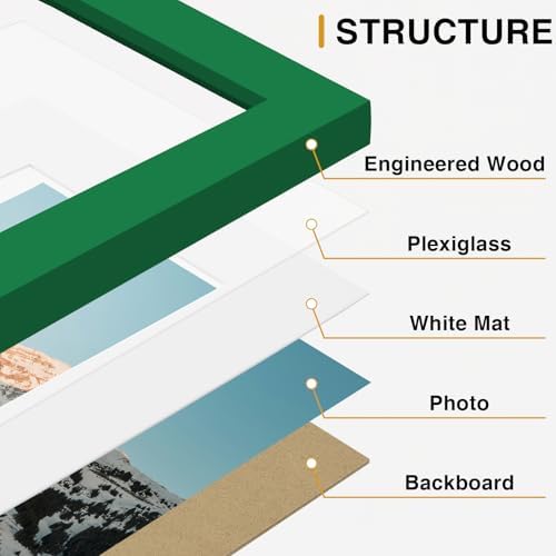 Vittanly 15 Pack Gallery Wall Frame Set, Green, Red, Gold