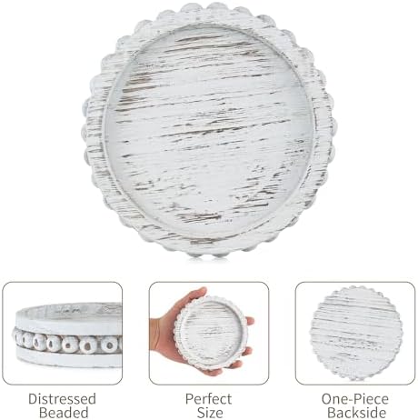 Rustic Farmhouse Wooden Candlestick Holders / 5.11 / White Washed / Set of 3