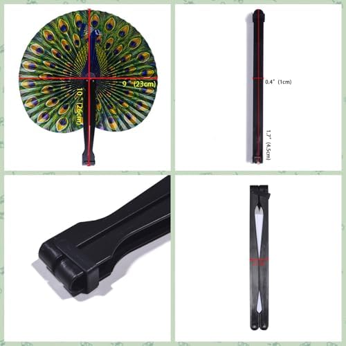 20 Pcs 10" Peacock Paper Fans