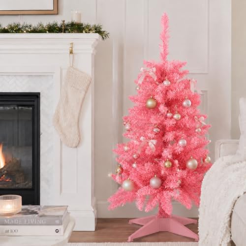 3FT Hot Pink Artificial Small Christmas Tree Mini Tabletop Decor