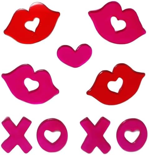Gift&Fun 4Sheets Valentine's Day Gel Window Clings, Heart Shapes and BE Mine Letters, Red Pink White Blue Decorations,7.9x7.9Inch
