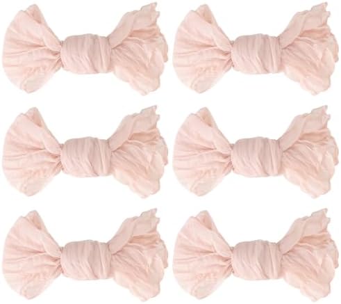 Nydotd 6pcs Cheesecloth Napkins 20 x 20 Inch Boho Dinner Napkins Wrinkled Rustic Linen Table Decorative Cloth Napkins for Wedding Party Baby Shower Family Everyday Use Easter (Dusty Pink)