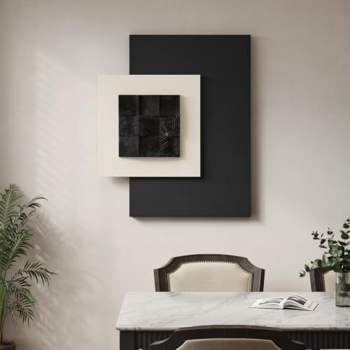 Large Wood Abstract Wall Art for Living Room, Modern 3D Artwork for Walls