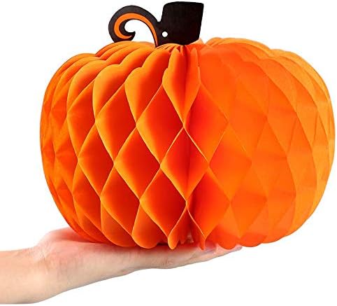 8PCS Halloween Honeycomb Paper Tissue Kalolary Paper Pumpkin for Decorating