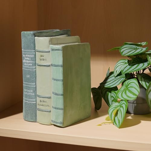 Guichifun Sage Green Faux Books Decorative Bookshelf Décor