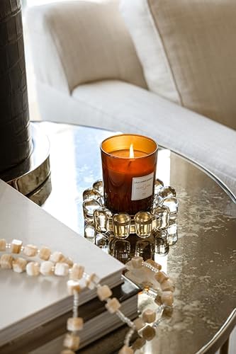 Alice Lane Home Collection Original Amber Glass Small Bubble Candle Dish