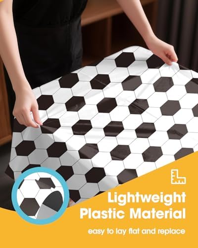 Niuara Soccer Plastic Table Cloth Disposable, 4 Pack, 54 x 108 in
