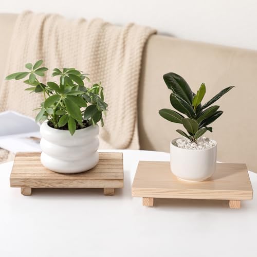 Bathroom Counter Organizer Wood Pedestal Stand Farmhouse Decorative Tray / Burlywood / 9 x 6 x 1.6