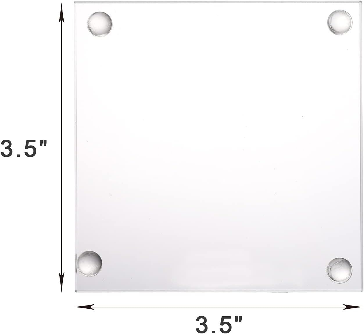 Decorative Glass Plates / Clear / 3.5 x 3.5 / Set of 6