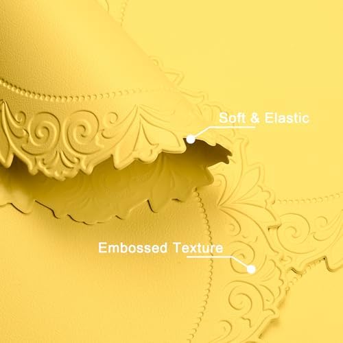 Round Faux Leather Placemats Set of 6, Dining Table Mats, Mango Yellow