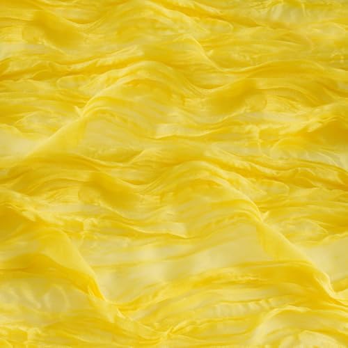 Nydotd 6pcs Cheesecloth Napkins 20 x 20 Inch Boho Dinner Napkins Wrinkled Rustic Linen Table Decorative Cloth Napkins for Wedding Party Baby Shower Family Everyday Use (Lemon Yellow)