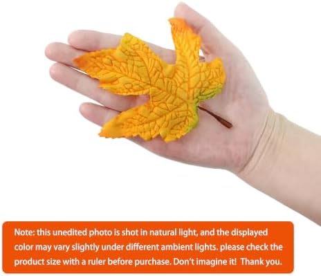 100 Pcs Artificial Maple Leaves Bulk (Small-Leaf 4-Color Assorted)