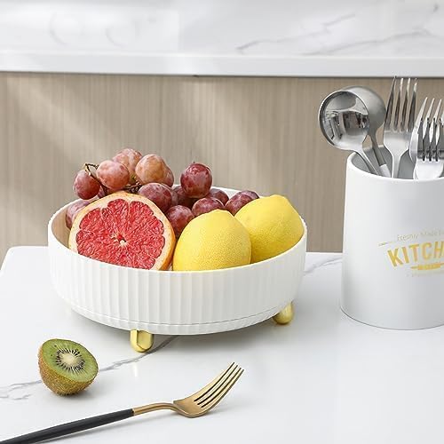 Makeup Perfume Organizer Tray 360 Degree Rotating Lazy Susan Skincare Lotion / White / Set of 9