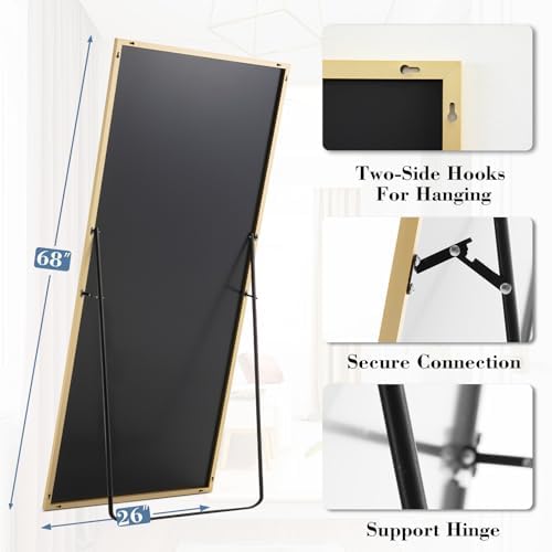 DUMOS 26"x68" Full Length Mirror with Stand, Full Body Floor Mirror