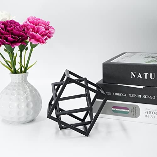 Metal Cube Decorative Ornaments Modern Home Decor Accent / Black Metal Geometric