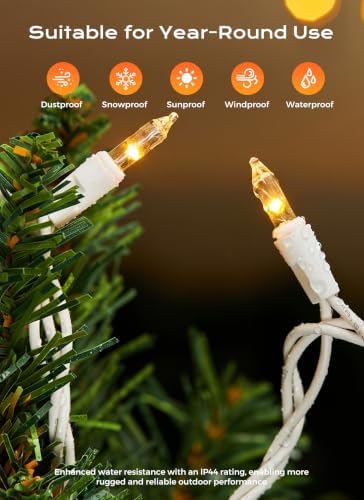 Minetom LED Clear Christmas String Lights, 50 Count 10 Feet LED Christmas Lights Bulb, Christmas Decorations Indoor, Christma Tree Lights for Indoor Outdoor Xmas Wedding Party Festival