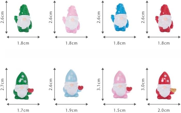 40 Pcs Christmas Mini Resin Gnomes Miniature Gnome Figurines