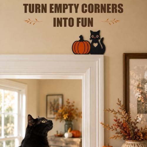 Black Cat Pumpkin Door Frame Decor, Halloween Decorations Indoor