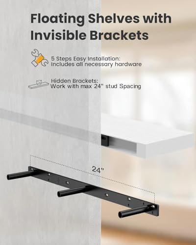 Amada 35.4" Floating Shelves for Wall Decor & Storage, Set of 3, White
