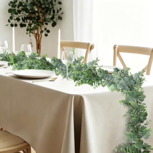 2Pack Faux Eucalyptus Garland, 11.8FT Fake Eucalyptus Vines for Decorations