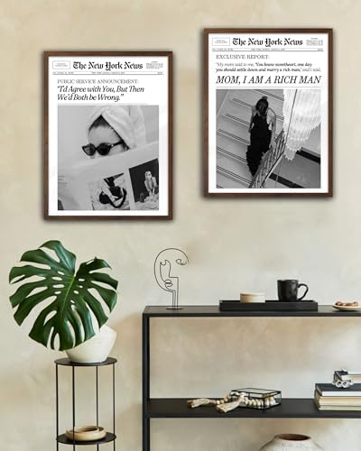 EcoHest 12x16 in Mom I Am a Rich Man Newspaper Framed Wall Art