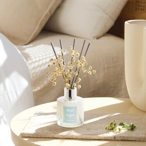 Airkeep Reed Diffuser Set,3.38 fl oz (100 ml) - Refreshing Air Oil Diffusers with 8 Reed Sticks, Home Fragrance Reed