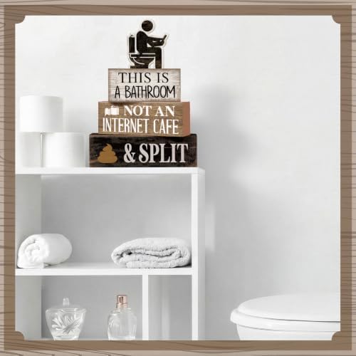Moucuny 4 Pcs Funny Bathroom Sign, This Is A Bathroom Not An Internet Cafe