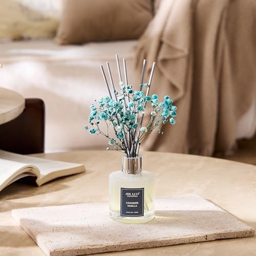 Airkeep Reed Diffuser Set,3.38 fl oz (100 ml) - Cashmere Vanilla Oil Diffusers with 8 Reed Sticks, Home Fragrance Reed