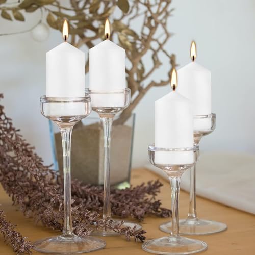 YOROXRG 2"x4" High White Pillar Candles, Set of 20 Unscented. Bulk Buy. Ideal for Halloween, Wedding, Emergency Lanterns, Household, Wedding and Home Décor Candlesticks