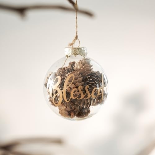 DN DECONATION Christmas Decor Tree Ornaments, 3.15" Glass Hanging Balls