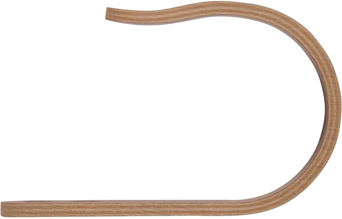 2 x Waveply Wood Curtain Holdbacks Plywood Drapery U Shaped Hook Tiebacks for Wall (Walnut)