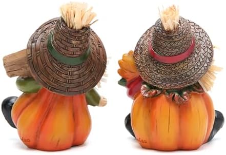 Hodao 2 PCS Fall Harvest Scarecrow Decoration, Thanksgiving Centerpiece