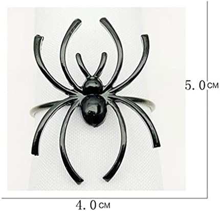TOYANDONA 6pcs Spider Napkin for Halloween Alloy Napkin Holders Electrophoretic Coating Table Decoration for Restaurants Hotels and Home Dining