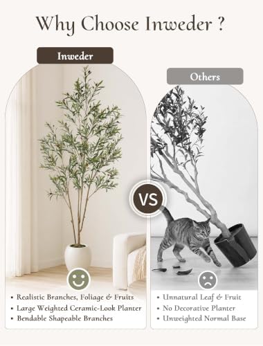 Olive Tree 7 ft with Large Pot: Tall Artificial Indoor Plants