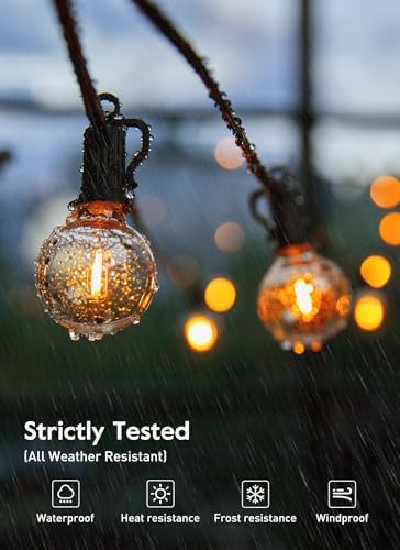 Brightown Outdoor String Lights, 30FT G40 LED IP65 Waterproof Patio Lights