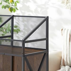 EYOCAL 6 Grids Vinyl Record Storage Holder Rack， Wooden Record Display Table for Magazines Files Albums Books for